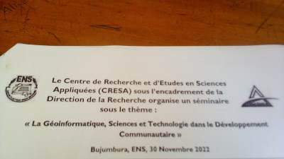 Programme du séminaire du CRESA sur la géoinformatique