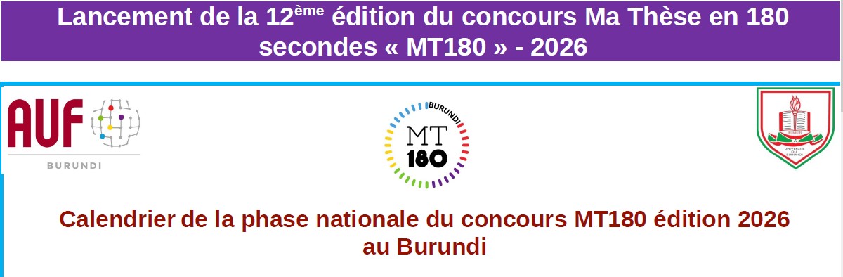 Bannière de lancement du concours Ma Thèse en 180 secondes, édition 2026
