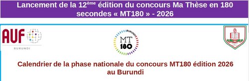 Bannière de lancement du concours Ma Thèse en 180 secondes, édition 2026
